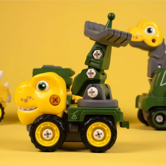 Конструктори з унікальними деталями -  Конструктор Otamanko Машинка-трансформер Динозавр 5 в 1 зелений/жовтий (5320312)#4
