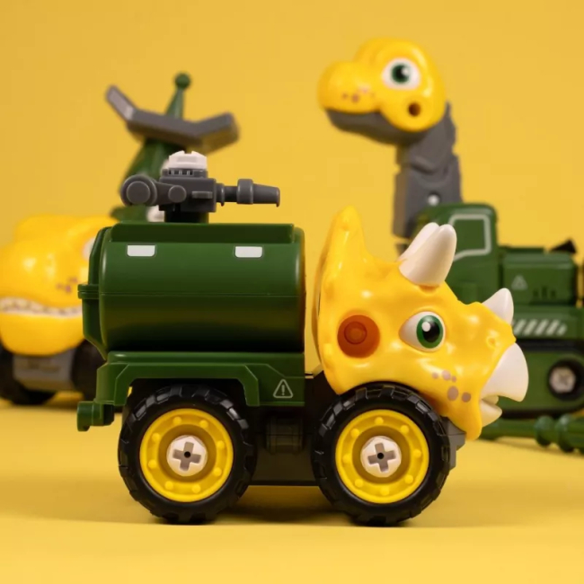 Конструктори з унікальними деталями -  Конструктор Otamanko Машинка-трансформер Динозавр 5 в 1 зелений/жовтий (5320312)#5