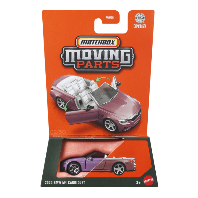 Автомоделі - Автомодель Matchbox Moving parts 2020 BMW M4 Cabriolet (FWD28/JHV50-LA30)#5