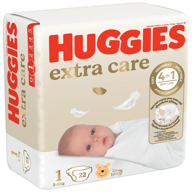 Підгузки - Підгузки Huggies Extra Care 1 2-5 кг 22 x 8 шт (5029053583235)#2