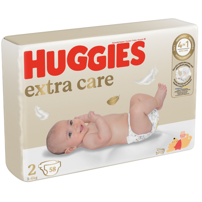 Підгузки - Підгузки Huggies Extra Care 2 3-6кг 58 шт (5029053578071)#2