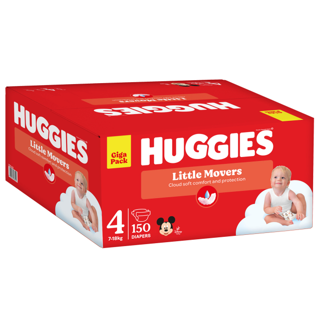Подгузники - Подгузники Huggies Little Movers 4 Giga Pack 7-18 кг 150 шт (5029053583402)#2