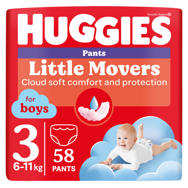 Підгузки - Підгузки-трусики Huggies Little Movers для хлопчиків 3 M-Pack 6-11 кг 58 x 2 шт (5029054568026)#2
