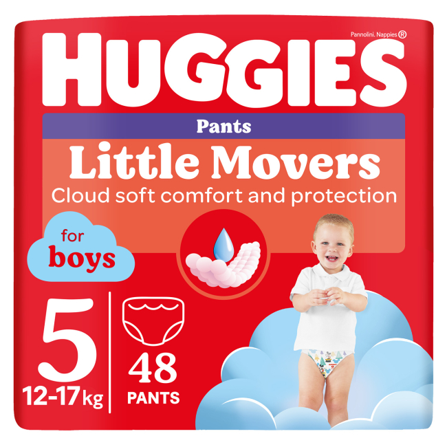 Подгузники - Подгузники-трусики Huggies Little Movers для мальчиков 5 M-Pack 12-17 кг 48 x 2 шт (5029054568163)#2