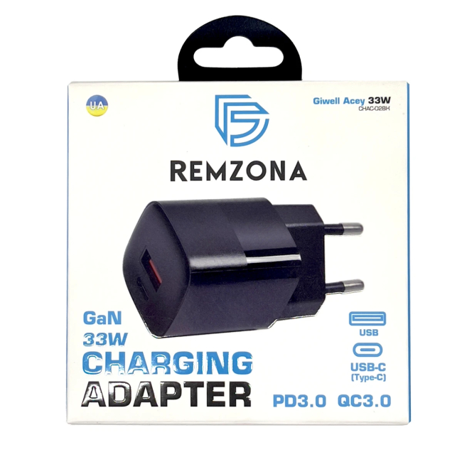 Павербанки - Мережевий зарядний пристрій Remzona Giwell Acey 33W (CHAC-02BK)#5