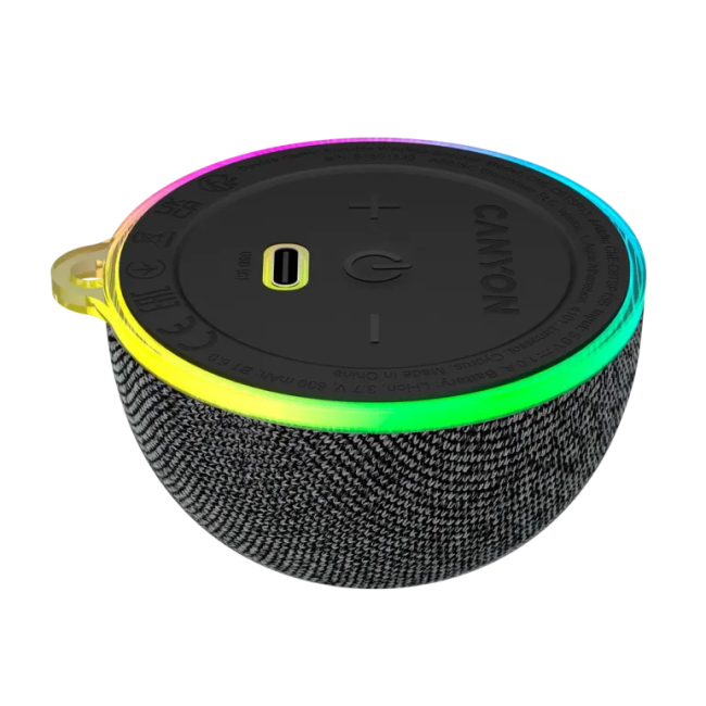 Колонки - Портативна колонка Canyon Magnetic BT speaker OnMove 13 5W Black (CNE-CBTSP13B)#3