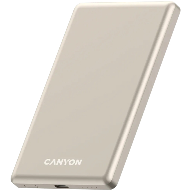 Павербанки - Портативная батарея Canyon power bank OnPower 505 slim Magnetic 5000 mAh PD20W Beige (CNS-CPB505BE)#2