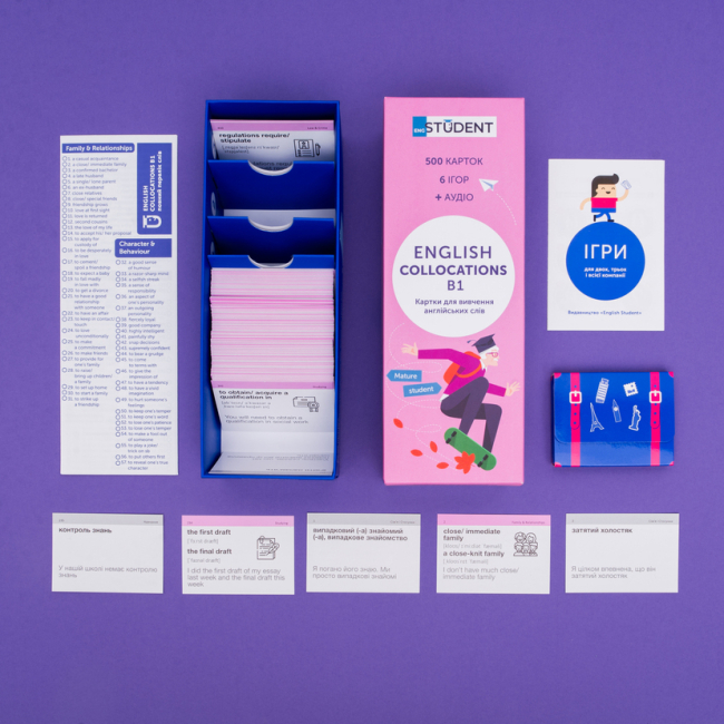 Учебная литература - Картки для вивчення англійської мови «Collocations» (рівень B1) (9786177702763)#3