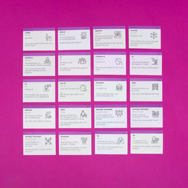 Учебная литература - Картки для вивчення англійської мови Prepositions (рівень А1-В1) (9786177702732)#4