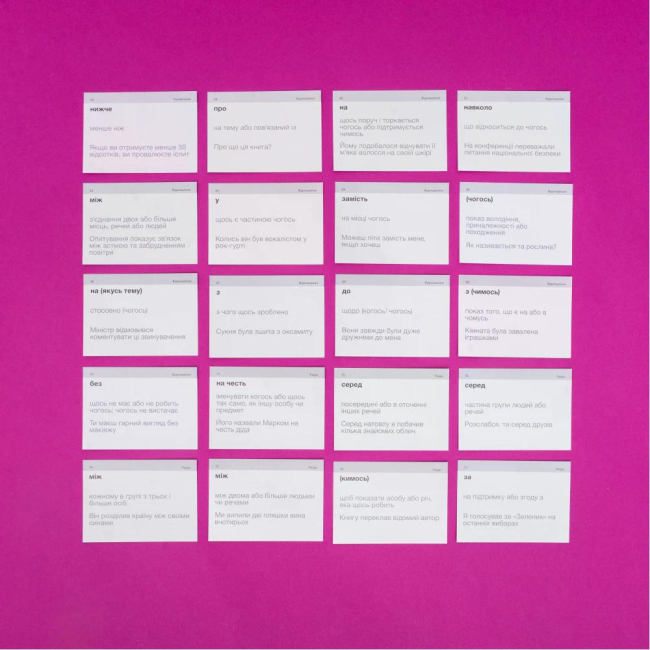 Учебная литература - Картки для вивчення англійської мови Prepositions (рівень А1-В1) (9786177702732)#5