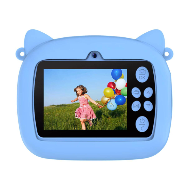Фотоаппараты - Детская камера с мгновенной печатью Remzona Fun Moments голубая (KCP-01/1)#2