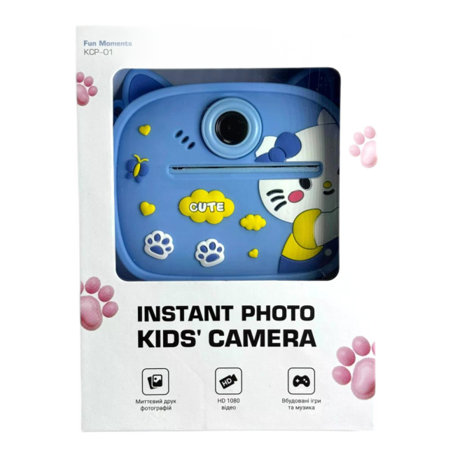 Фотоаппараты - Детская камера с мгновенной печатью Remzona Fun Moments голубая (KCP-01/1)#3