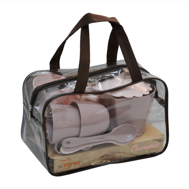 Детские кухни и бытовая техника - Игровой набор Tigres Чайный сервиз Ромашка в сумке пудровый (39940)#2