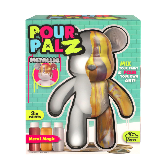 Набори для творчості - Набір для творчості Pour Palz Флюїд Арт Ведмедик Магія металіку (GS-G25021)#3
