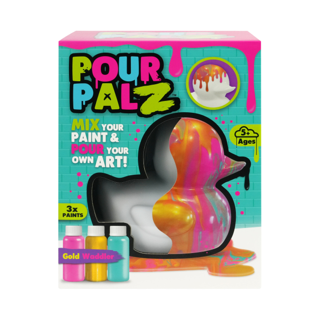 Набори для творчості - Набір для творчості Pour Palz Флюїд Арт Каченя Золота феєрія (GS-G26261B)#3