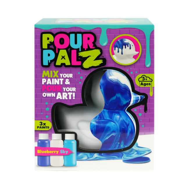 Набори для творчості - Набір для творчості Pour Palz Флюїд Арт Каченя Чорничне небо (GS-G26261A)#3