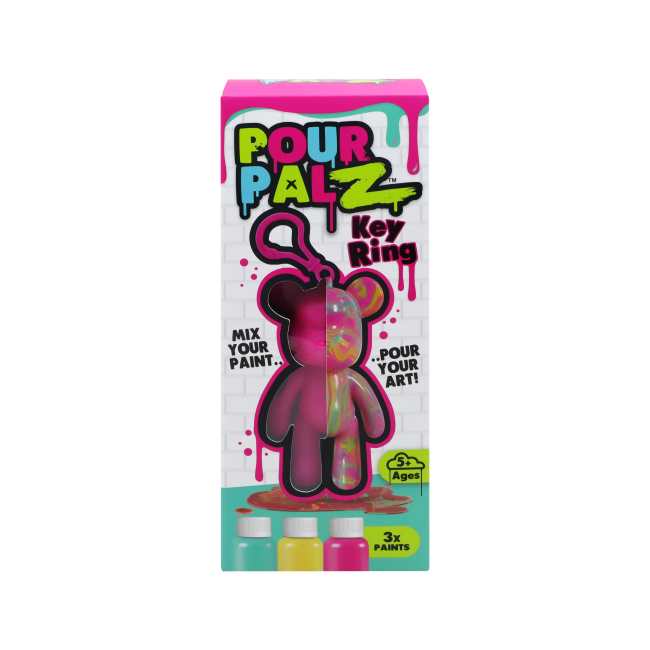 Набори для творчості - Набір для творчості Pour Palz Флюїд Арт Брелок Ведмедик рожевий (GS-G88822/1)#3