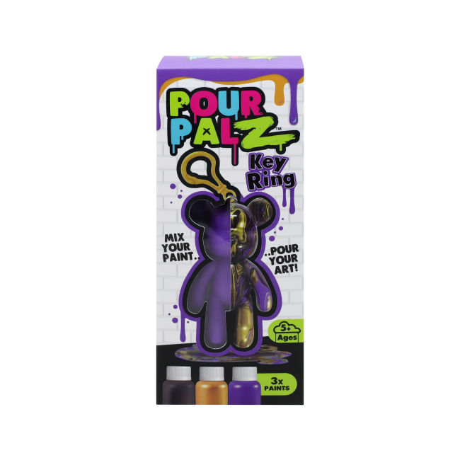 Набори для творчості - Набір для творчості Pour Palz Флюїд Арт Брелок Ведмедик фіолетовий (GS-G88822/2)#3