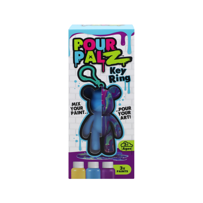 Набори для творчості - Набір для творчості Pour Palz Флюїд Арт Брелок Ведмедик блакитний (GS-G88822/3)#3