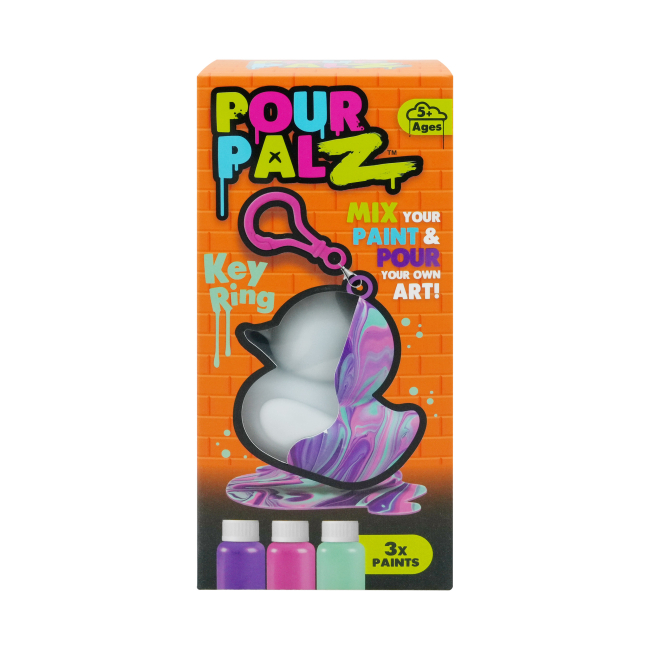 Набори для творчості - Набір для творчості Pour Palz Флюїд Арт Брелок Каченя зелений (GS-G26262/1) (GS-G26262/4)#3