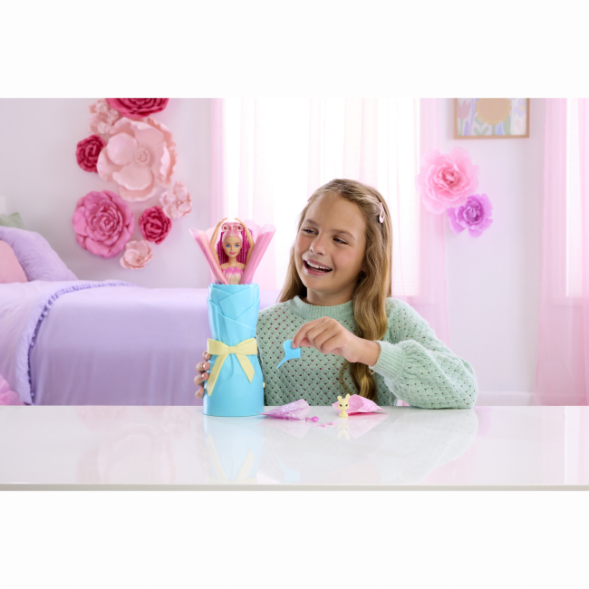 Куклы - Набор-сюрприз с куклой Barbie Petal Pop Розовый тюльпан (JMF57)#7