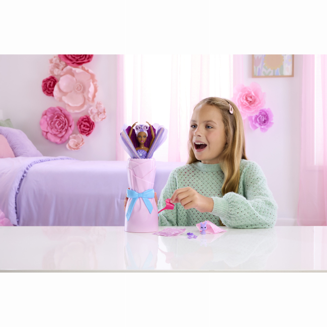 Куклы - Набор-сюрприз с куклой Barbie Petal Pop Фиолетовая маргаритка (JMF58)#6