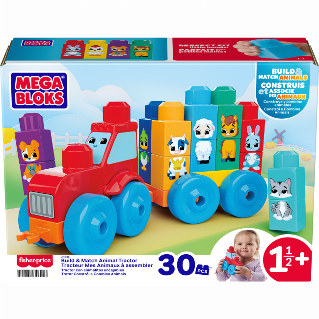 Блокові конструктори - Конструктор Mega Bloks Трактор з тваринками 30 деталей (JKG33)#2