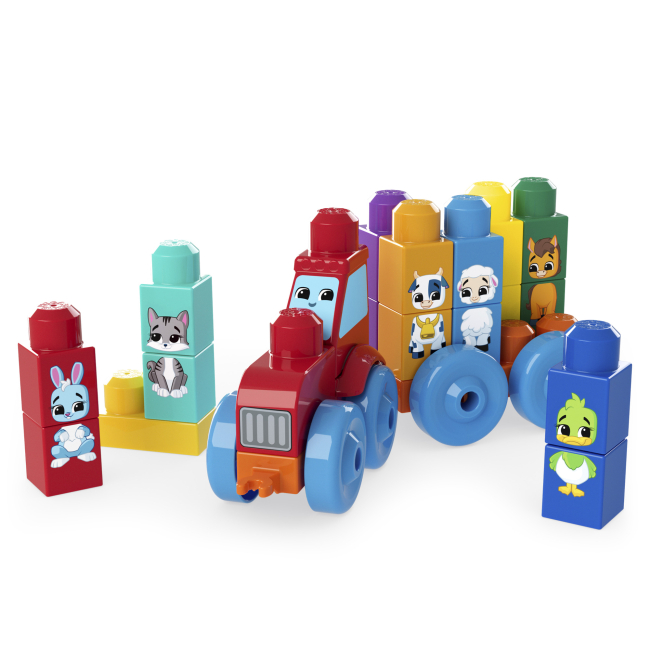 Блокові конструктори - Конструктор Mega Bloks Трактор з тваринками 30 деталей (JKG33)#3