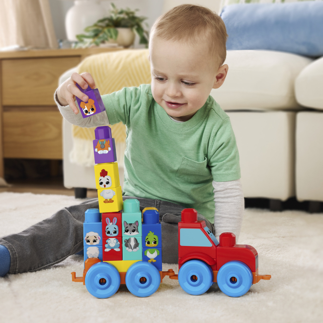 Блокові конструктори - Конструктор Mega Bloks Трактор з тваринками 30 деталей (JKG33)#4