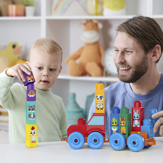 Блокові конструктори - Конструктор Mega Bloks Трактор з тваринками 30 деталей (JKG33)#6