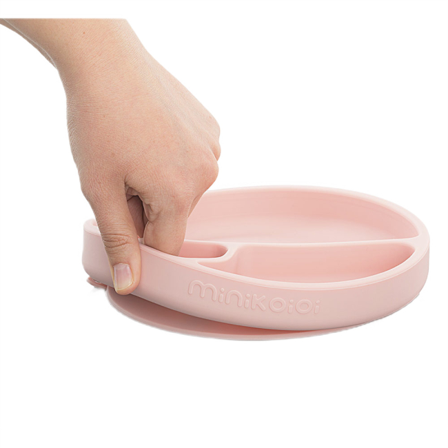 Дитячий посуд та аксесуари - Секційна тарілка на присосці силіконова MinikOiOi Portions Powder Grey (101050004)#2