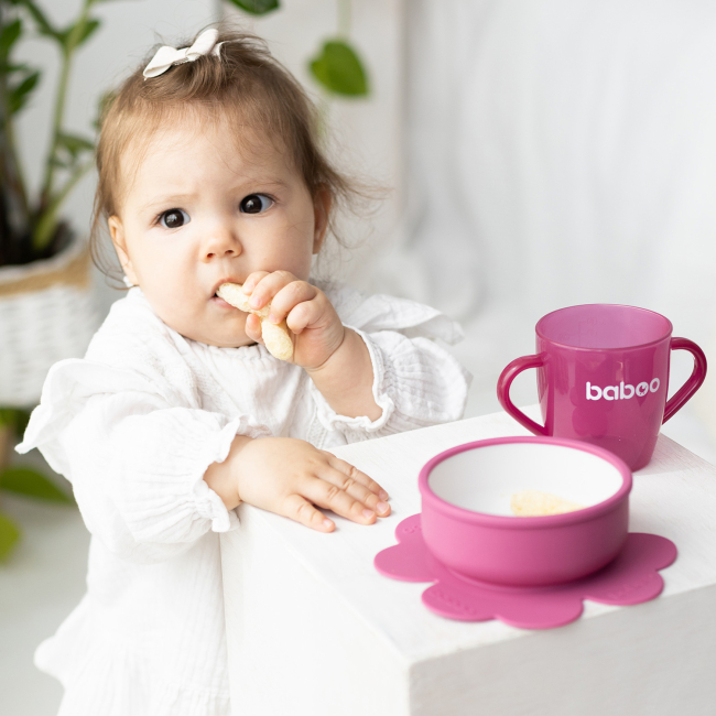 Детская посуда и аксессуары - Мисочка силиконовая Baboo с основой-присоской фиолетовая (9-036)#6