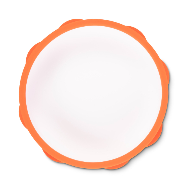 Детская посуда и аксессуары - Тарелка силиконовая Baboo с противоскользящим основанием оранжевая (9-023)#3
