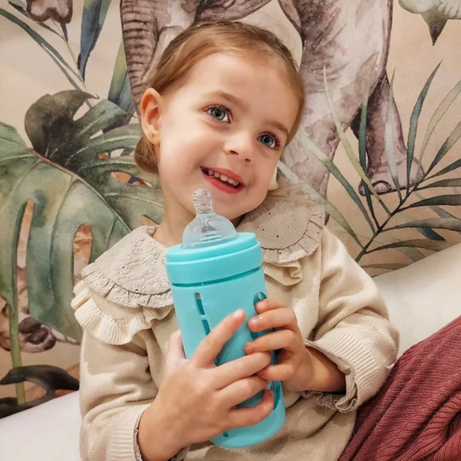 Пляшечки, соски та аксесуари - Пляшечка для годування Twistshake Pastel blue скляна 260 мл (78583)#3