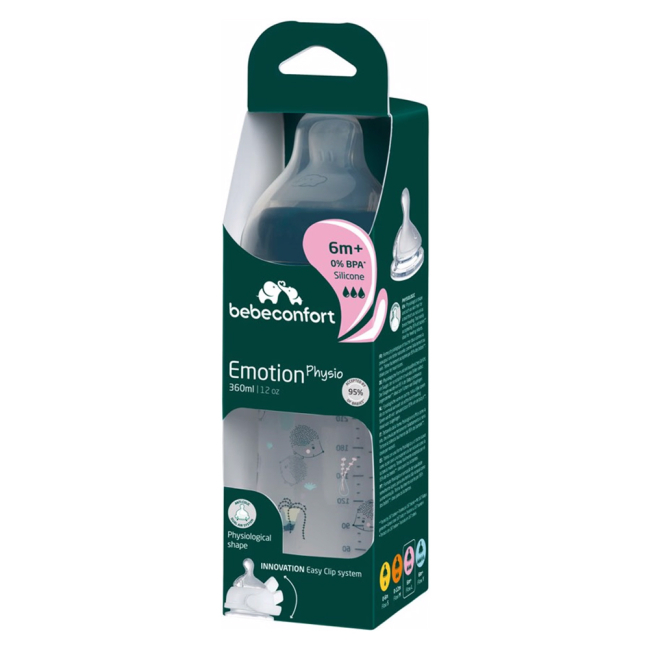 Бутылочки, соски и аксессуары - Бутылочка для кормления Bebe Confort Emotion Physio Urban garden темно-синяя 360 мл (3102209170)#2