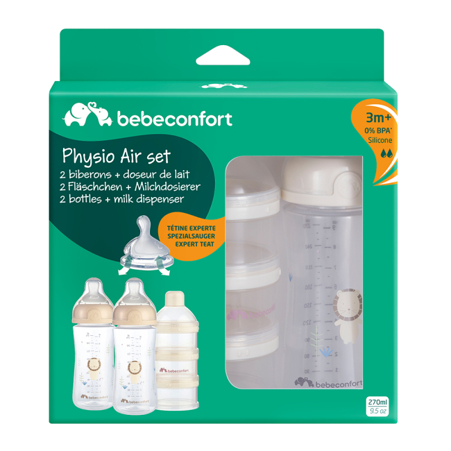 Бутылочки, соски и аксессуары - Набор для кормления Bebe Confort Physio Air Sand 2 бутылочки с диспенсером (3102202360)#5