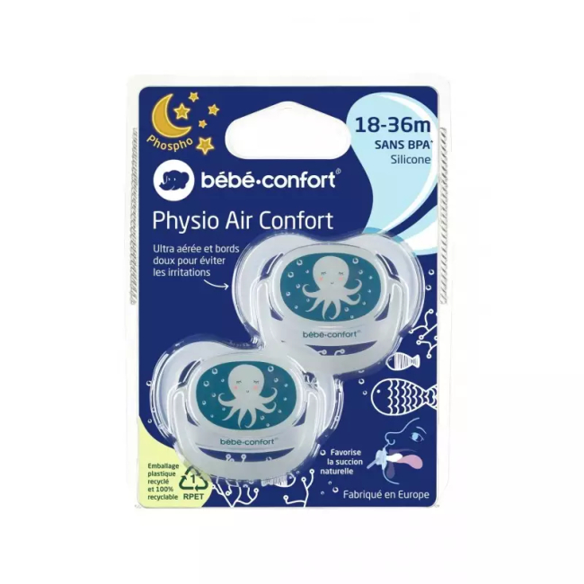 Пустышки и ниблеры - Пустышка Bebe Confort Physio Air Dummy Phospho Bblue Octopus (3104201960)#2