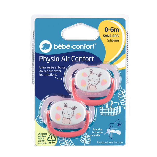 Пустышки и ниблеры - Пустышка Bebe Confort Physio Air Dummy Gardener розовая и желтая (3104201910)#3