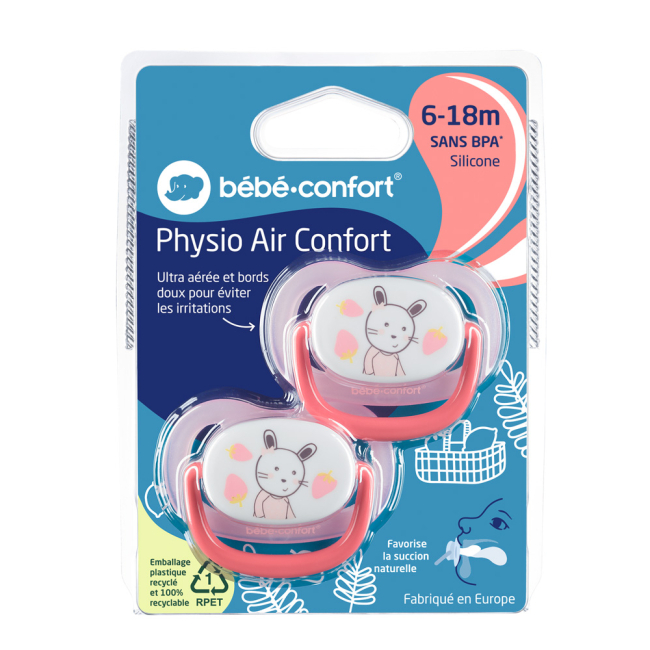 Пустышки и ниблеры - Пустышка Bebe Confort Physio Air Dummy Gardener розовая и желтая (3104201920)#3