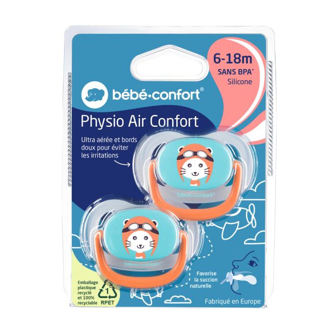 Пустышки и ниблеры - Пустышка Bebe Confort Physio Air Dummy Traveller синяя и оранжевая (3104201780)#3