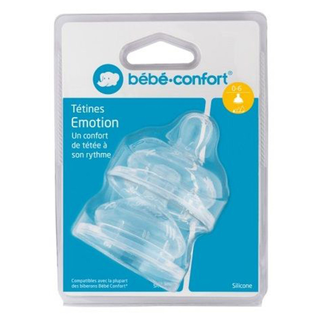 Бутылочки, соски и аксессуары - Соска Bebe Confort Emotion Силиконовая медленный поток (3102209000)#2