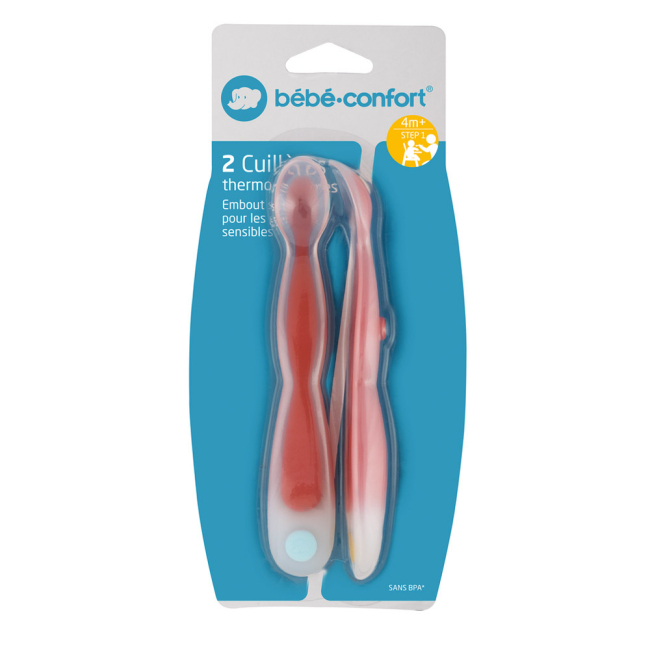 Детская посуда и аксессуары - Ложки термочувствительные Bebe Confort S1 красные 2 шт (3105206400)#2