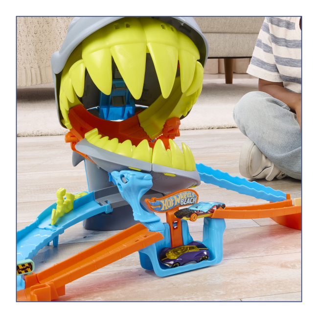 Автотреки - Ігровий набір Hot Wheels City Пляжна атака акули (JHL96)#3