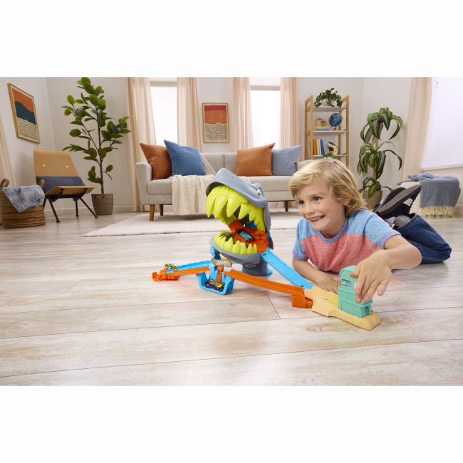 Автотреки - Ігровий набір Hot Wheels City Пляжна атака акули (JHL96)#5