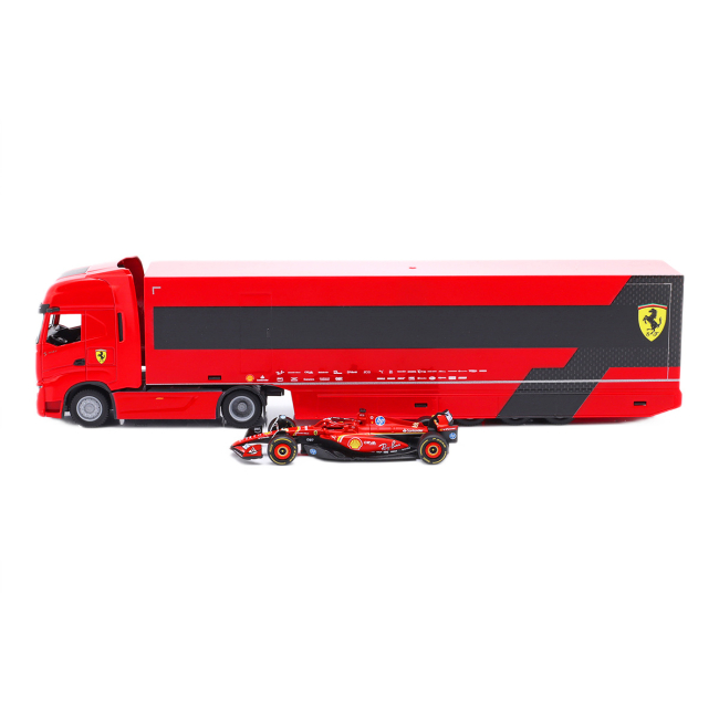 Транспорт и спецтехника - Игровой набор Bburago Грузовик-тягач Iveco S-Way и болид SF-24 (18-36867)#2