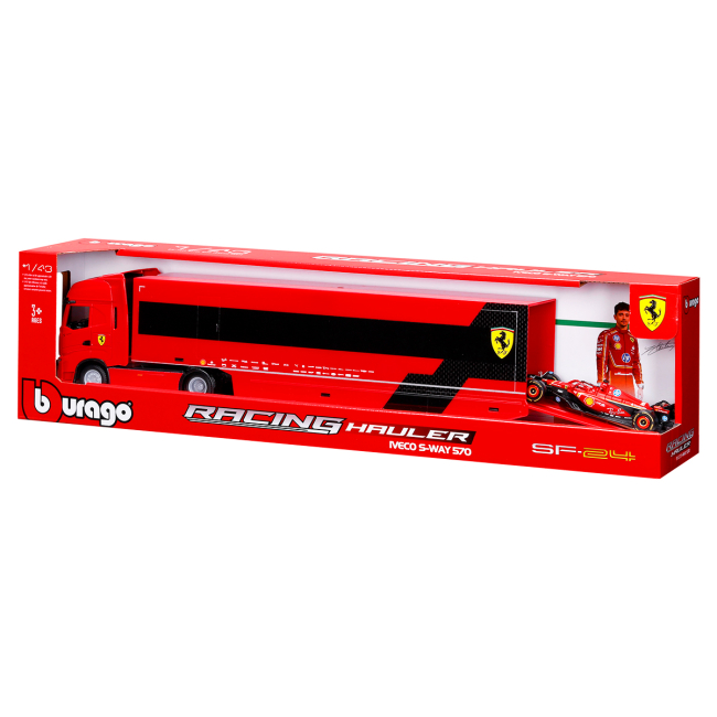 Транспорт и спецтехника - Игровой набор Bburago Грузовик-тягач Iveco S-Way и болид SF-24 (18-36867)#5