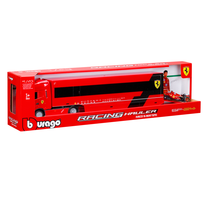 Транспорт и спецтехника - Игровой набор Bburago Грузовик-тягач Iveco S-Way и болид SF-24 (18-36867)#6