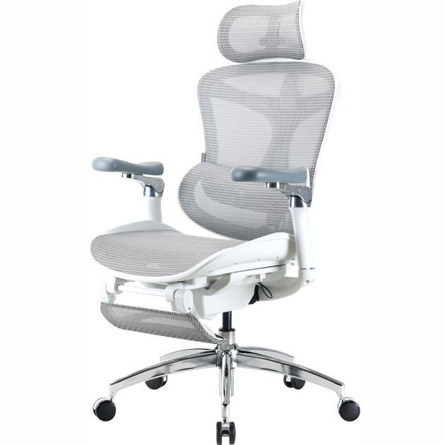 Меблі для геймерів - Крісло офісне з підставкою для ніг Sihoo DORO C300 Pro Mesh White with footrest (DORO-C300-PRO-M102-JT)#4