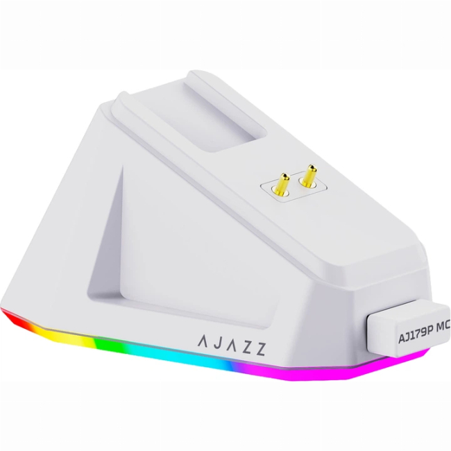 Клавіатура і миші - Мишка Ajazz AJ179P MC Charging Dock Wireless/Bluetooth/USB White (AJ179P-MC-W)#4