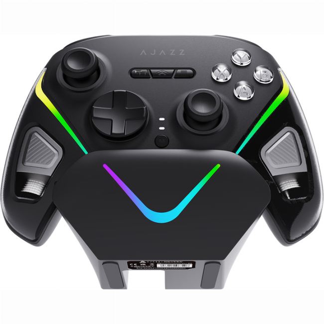 Геймпади - Бездротовий геймпад із зарядною станцією Ajazz GP100S 2.4G/BT/USB Switch/PC/iOS/Android RGB Black (GP100S-B)#2